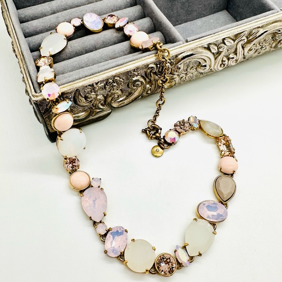 🔥 Rare Vintage JCrew Brûlée Iridescent Statement Necklace - Picture 5 of 15